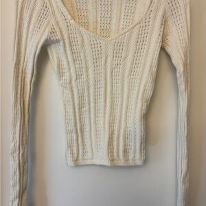 Hollister Off-White Textured Knit Sweater